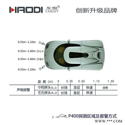 P400 豪迪车悦汽车倒车雷达厂家 可调音量蜂鸣器4路前置4路泊车雷达