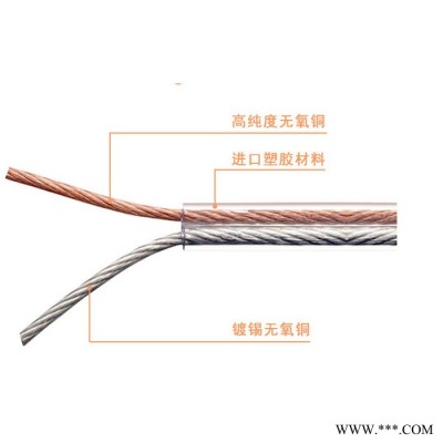 JGW音频线PVV2x1.0纯铜音箱线音响线护套线100-500芯 喇叭线100米包校园公园工厂广播工程供货