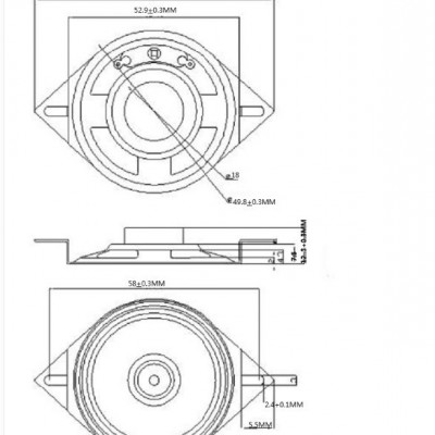 厂家直供国产翘角喇叭YD50-11全纸盆扬声器 直径57MM