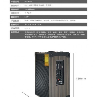 广场舞音箱 便携式拉杆音箱 蓝牙音箱 户外音箱 专业演唱音箱 收音录音音箱 大型活动音箱 会议音箱图3