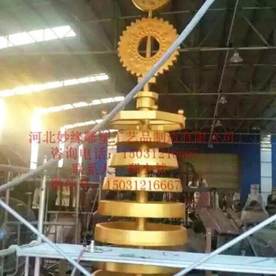 仿古铜大炮雕塑厂家 青铜车轮铸造 吹喇叭人物雕塑 铜鼓塔刹铜雕制作图2