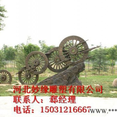 仿古铜大炮雕塑厂家 青铜车轮铸造 吹喇叭人物雕塑 铜鼓塔刹铜雕制作图6