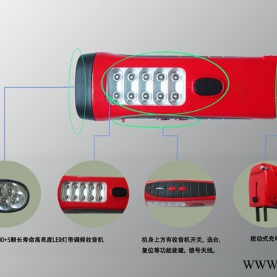 艾而丹专业销售LED手电筒 LED收音机照明手电筒