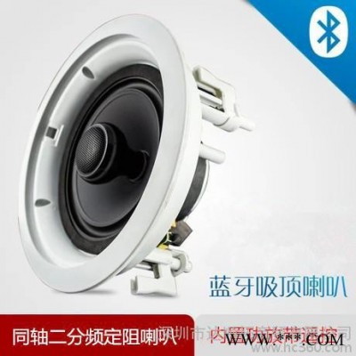 供应背景音乐吸顶喇叭 无线蓝牙带功放吸顶喇叭 同轴二分频定阻防水喇叭 带遥控功能