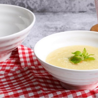 佳润 A003 罗纹喇叭碗厂家 白瓷碗订做 家用陶瓷图4