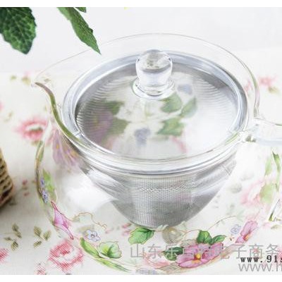 韩国进口茶壶  喇叭花茶壶 耐热玻璃茶壶 带滤网泡茶壶
