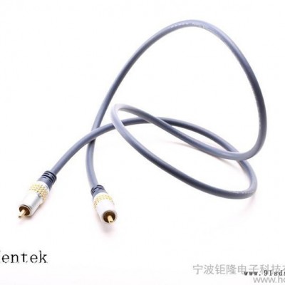 HENTEK JL-HCB01 RCA连接线  音视频线 同轴线 镀金 金属头