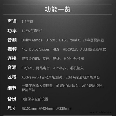 Denon/天龙 AVR-X1500H功放机家用家庭影院大功率蓝牙无损 杜比全景声图4