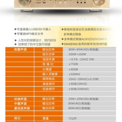 DMSEINC DS-600落地式5.1家庭影院音响 客厅卡啦OK音箱