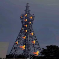 泰翔设计10米-200米制作 广播电视转播铁塔  广播电视信号转播塔广播电视信号发射塔 质保50年