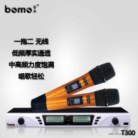 BOMO布木无线麦克风T300防干扰声音浑厚保真清晰一拖二音响配件KTV话筒专用