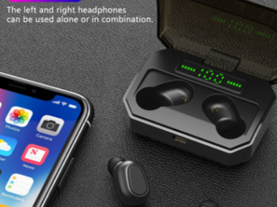 20新品爆款 蓝牙耳机双耳 英文跨境私模L25定制电量显示5.0耳机
