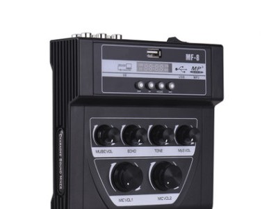 混音器户外K歌话筒放大器带蓝牙录音效果家用混响器小型调音台