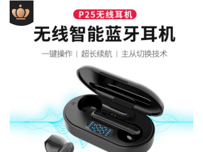 P25跨境私模蓝牙耳机tws数显无线蓝牙耳机5.0入耳式蓝牙耳机厂家图1