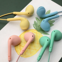 马卡龙耳机适用OPPO华为vivo小米苹果入耳式通话耳机线可爱学生