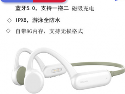 骨传导IPX8防水游泳蓝牙5.0运动耳挂式跑步无线耳机自带内存8G
