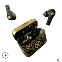 无线蓝牙耳机5.0私模双耳入耳式运动降噪涂鸦耳机tws跨境新款