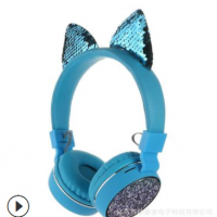电商跨境外贸猫耳朵蓝牙耳机头戴式礼品卡通耳机可代发F00728951