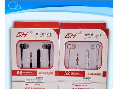 厂家调音通用耳机圆孔直插手机音乐耳机GHA8入耳式金属手机耳机
