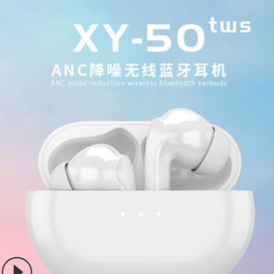 跨境新款私模xy-50蓝牙耳机tws双耳真无线主动降噪蓝牙耳机黑科技