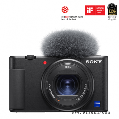 Vlog相机 ZV-1 黑色 （1英寸影像传感器 24-70mm F1.8-2.8大光圈蔡司镜头 小巧轻便）