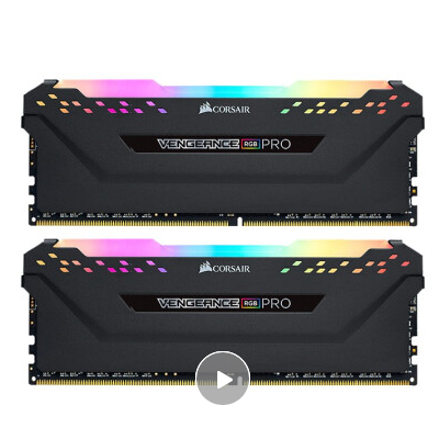 美商海盗船(USCORSAIR) DDR4台式机内存条 复仇者RGB PRO灯条 黑(D4 3200)复仇者 RGB灯条 套条(16G*2)