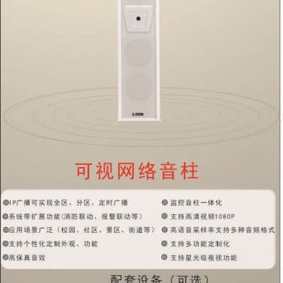 珠海三润供应30-60W全天侯防水豪华IP可视网络音柱 珠海三润供应30-60W全天侯防水豪华IP可视网络音柱