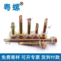 六角华司钻尾螺丝 东莞六角华司自钻自攻螺钉 M5.5 粤螺吊环螺母不锈钢螺丝厂家