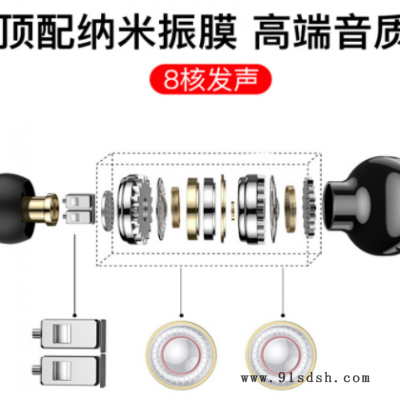 耳机有线高音质适用vivo华为苹果手机圆孔typec入耳式3.5带麦通用图3