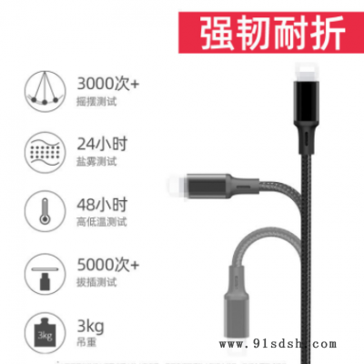 工厂批发适用苹果安卓type-c手机一拖三充电线 三合一尼龙编织线图2